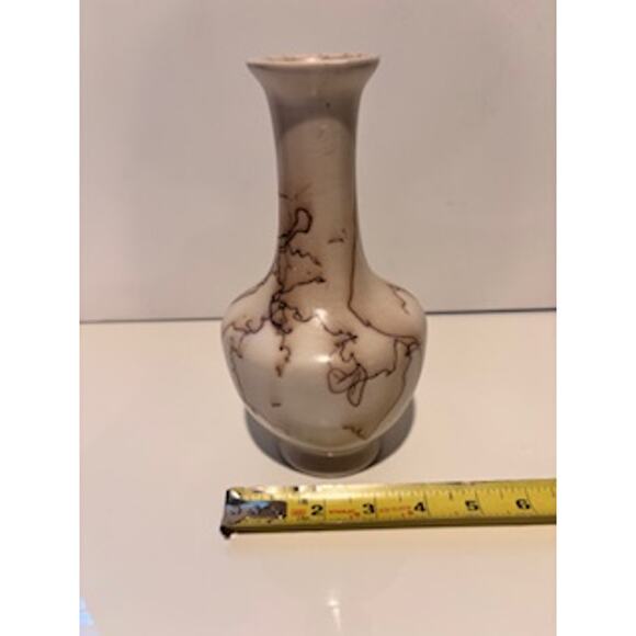 Mesa Verde Pottery Vase Horsehair Raku Native American Art Cream Brown - Picture 6 of 12